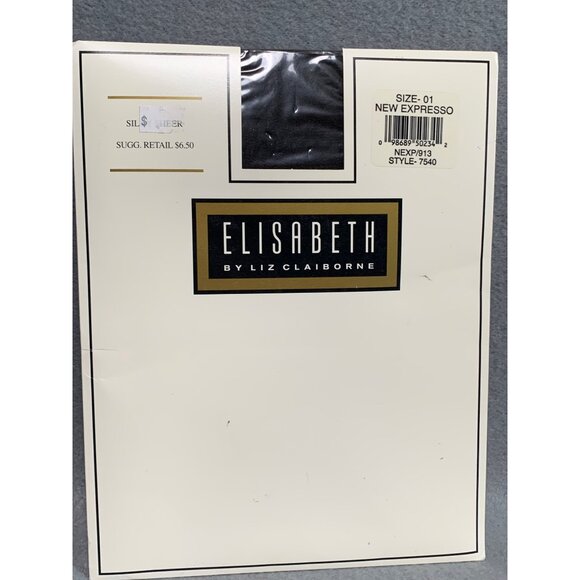 Elisabeth By Liz Claiborne Silky Sheer Hosiery Size 01 New Expresso Reinforced T - Picture 1 of 2
